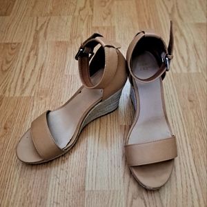 Women's Nude Espadrille Wedge Heels Sz. 8